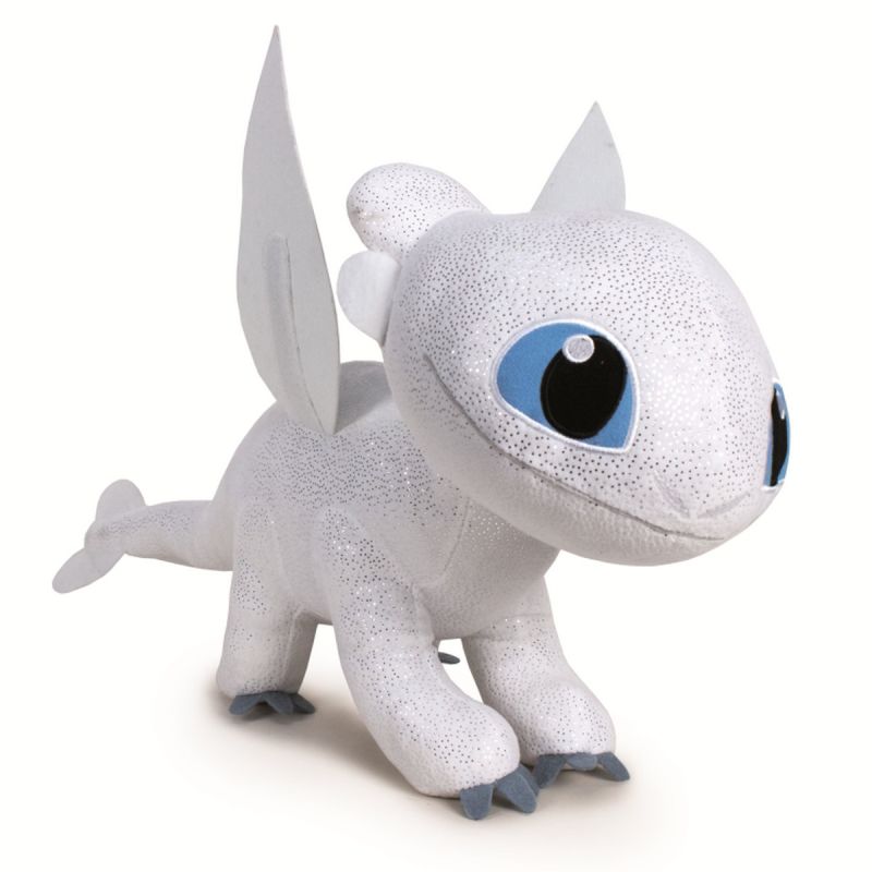 Dragons peluche furie éclair dragon blanc 25 cm 